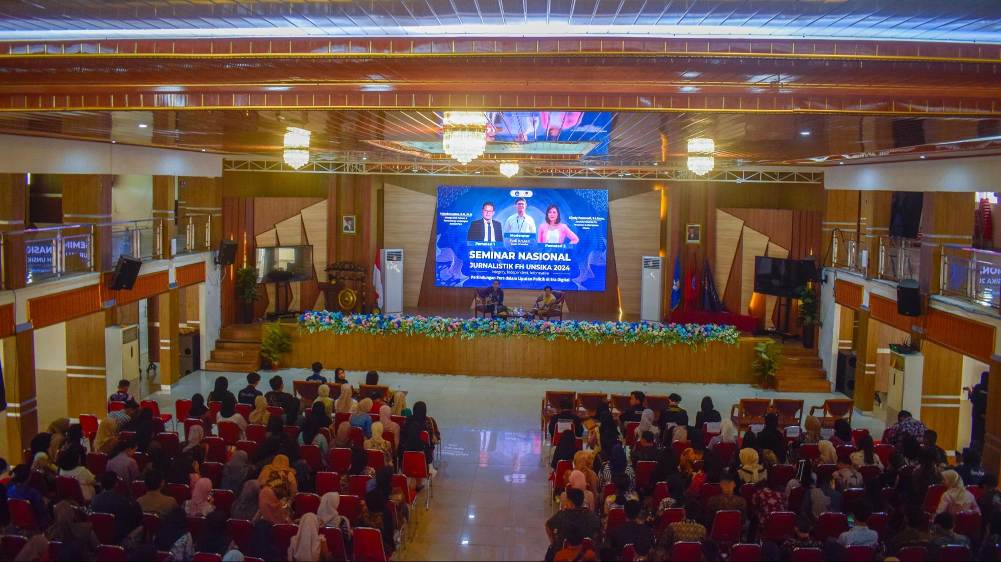 Thumbnail artikel Jurnalistik FH Unsika Selenggarakan Seminar Nasional, Hadirkan Pemateri dari Dewan Pers dan Wartawan Istana